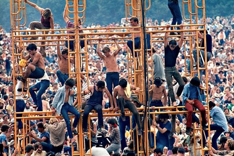 An image from the 1969 Woodstock music festival.