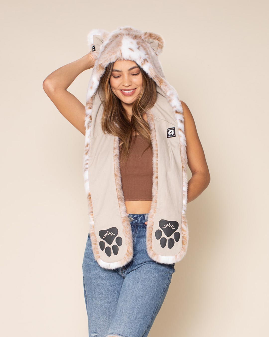 Siberian Snow Leopard Faux Fur Hood | Women's