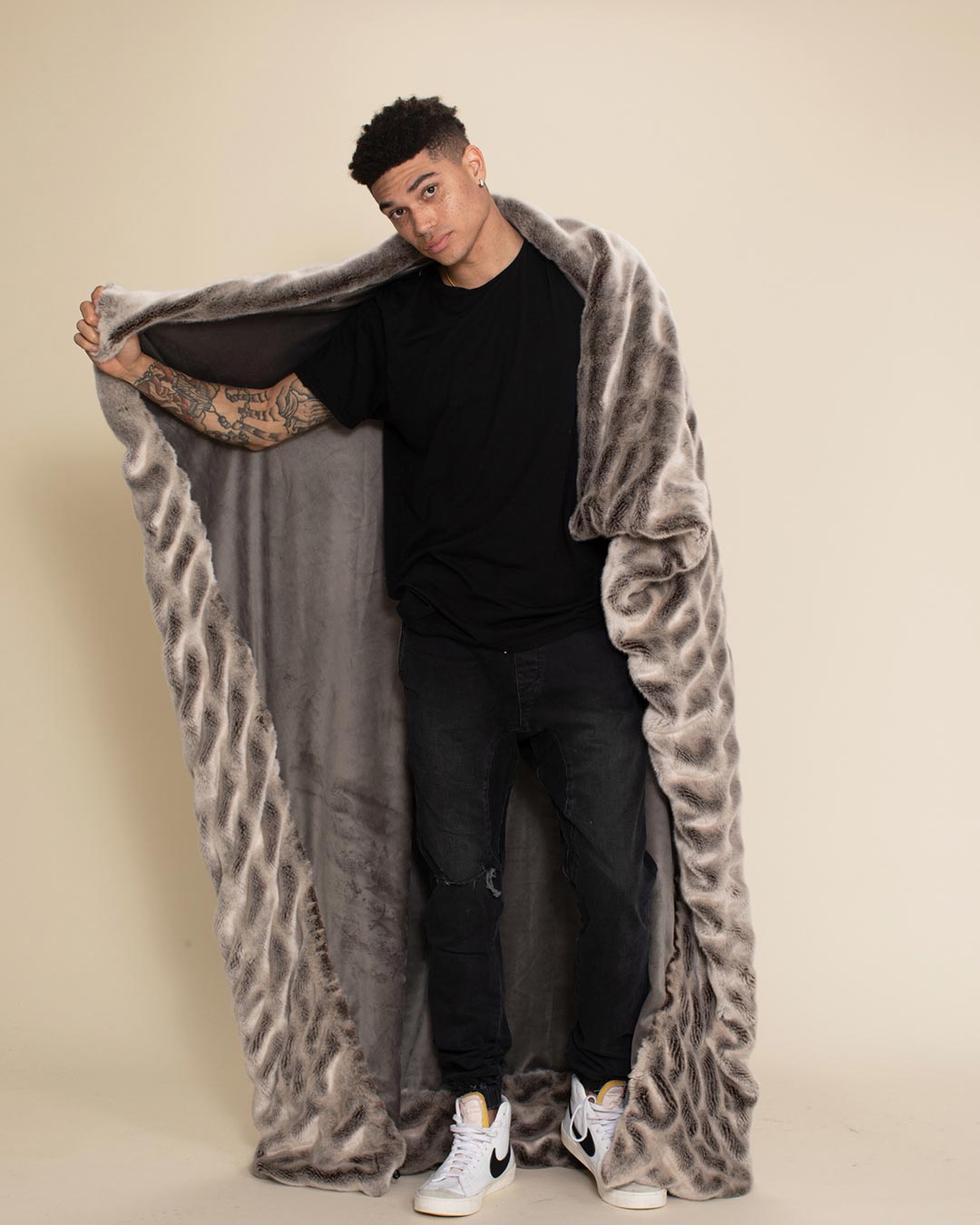 Silver Fox Faux Fur Throw