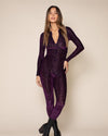 Women's Purple Full Bodysuit | Violet Leopard