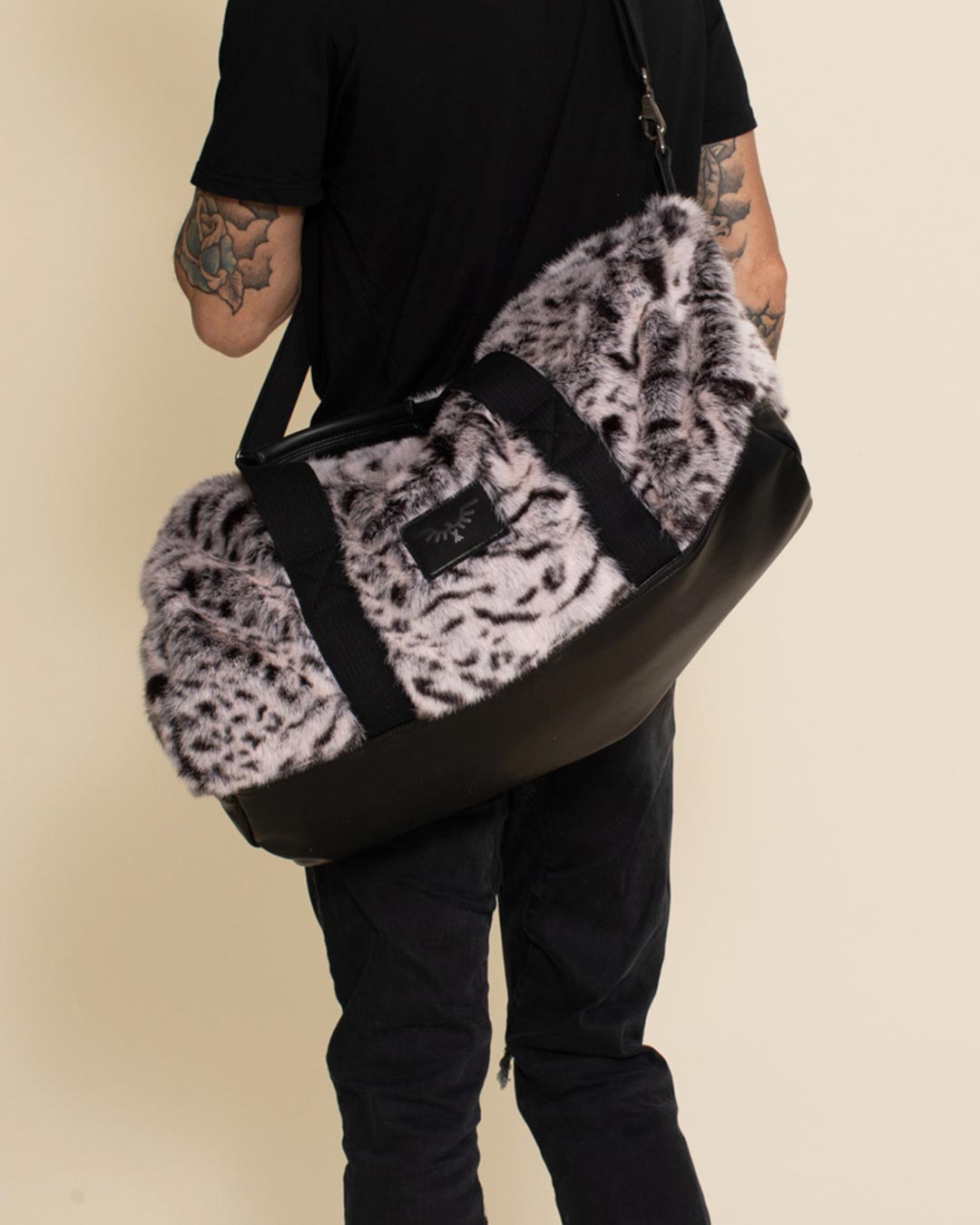 White Tiger Faux Fur Weekender Duffle Bag