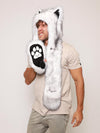 Husky Faux Fur with Hood on Man