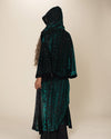 Women's Velvet Kimono | Emerald Green Tiger