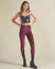 Front View of Ruby Leopard Burnout Velvet High Rise Leggings on Woman