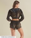 Black Snakeskin Velvet Shorts | Women's