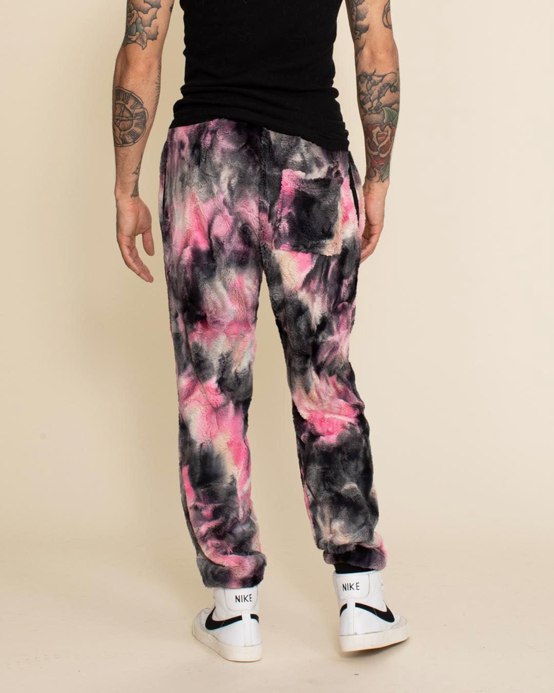 Ink Spotted Leopard ULTRA SOFT Faux Fur Sweatpants | Men's