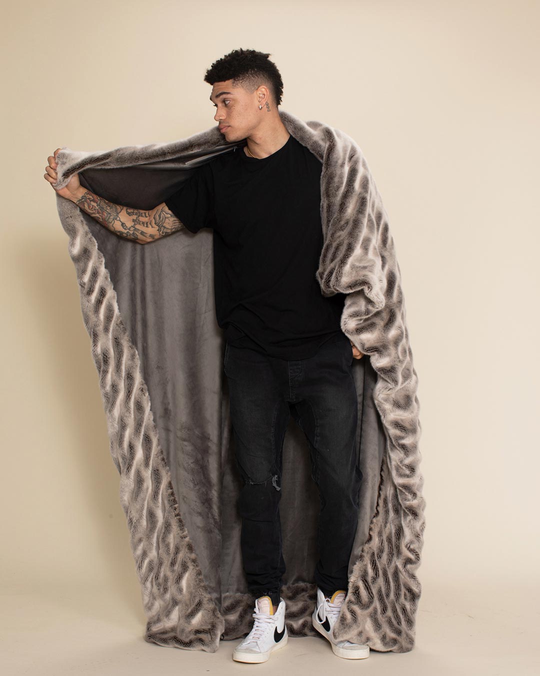 Silver Fox Faux Fur Throw