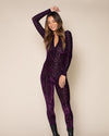 Women's Purple Full Bodysuit | Violet Leopard