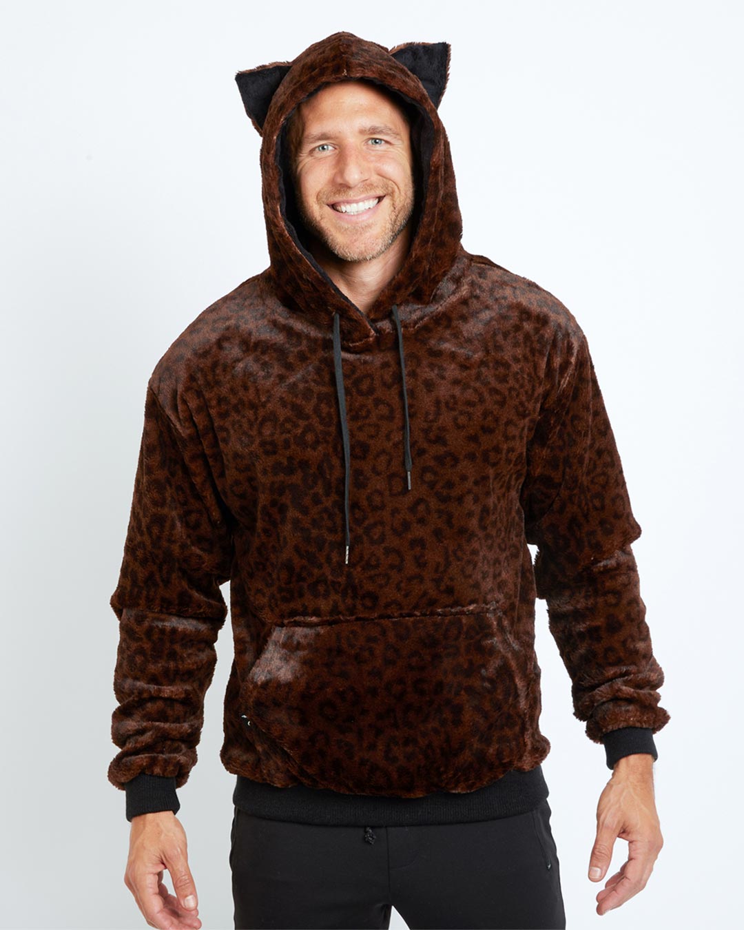 Mahogany Jaguar Classic ULTRA SOFT Faux Fur Hoodie | Men's