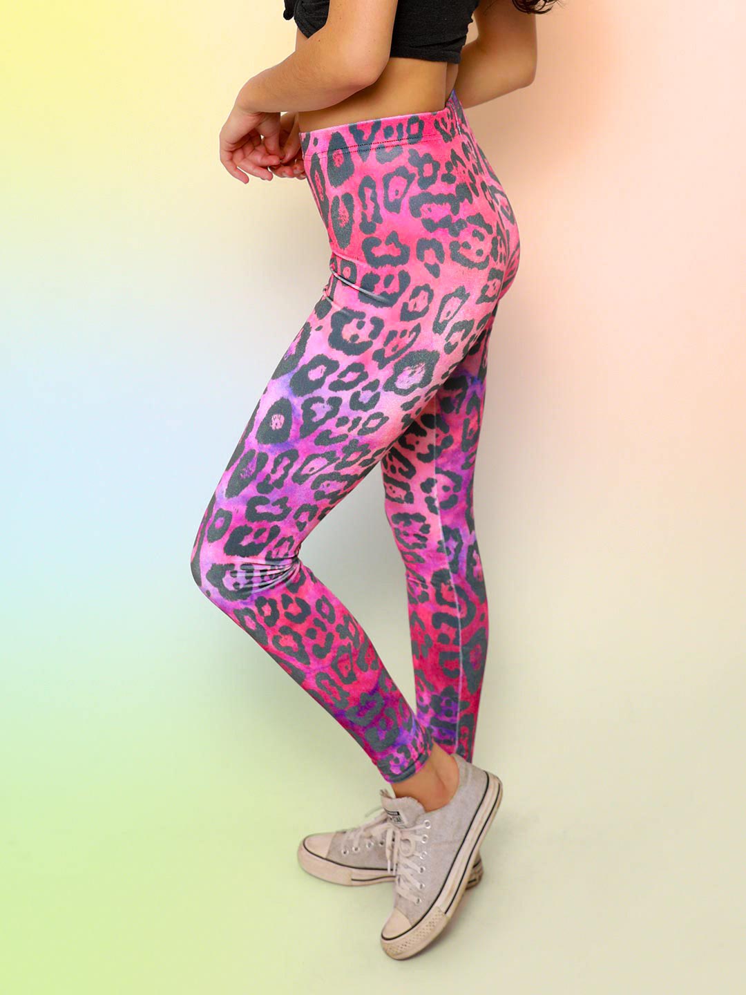 Oaxaca Jaguar Velvet Leggings on Female