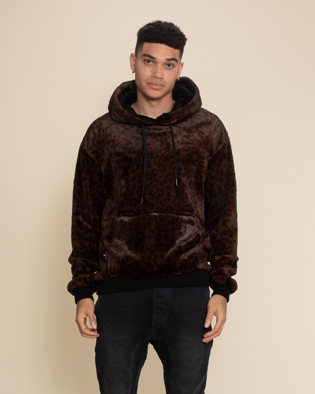 Mahogany Jaguar Classic ULTRA SOFT Faux Fur Hoodie | Men's