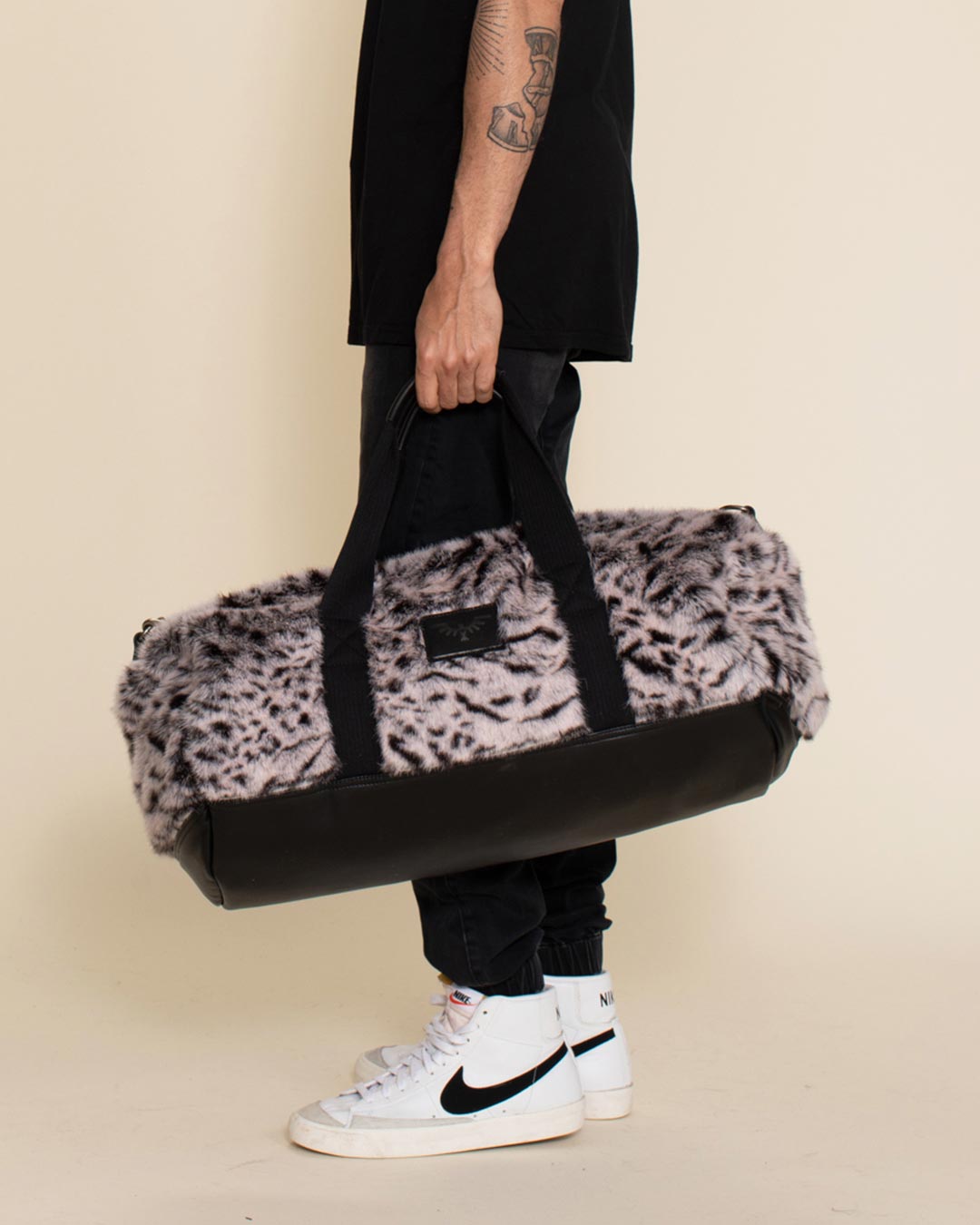 White Tiger Faux Fur Weekender Duffle Bag