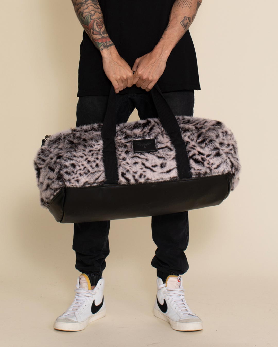 White Tiger Faux Fur Weekender Duffle Bag