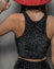 Black Leopard Burnout Velvet Crop Tank Top | Women's