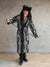 Man wearing Santa Fe Wolf Classic Faux Fur Style Robe, front view 2