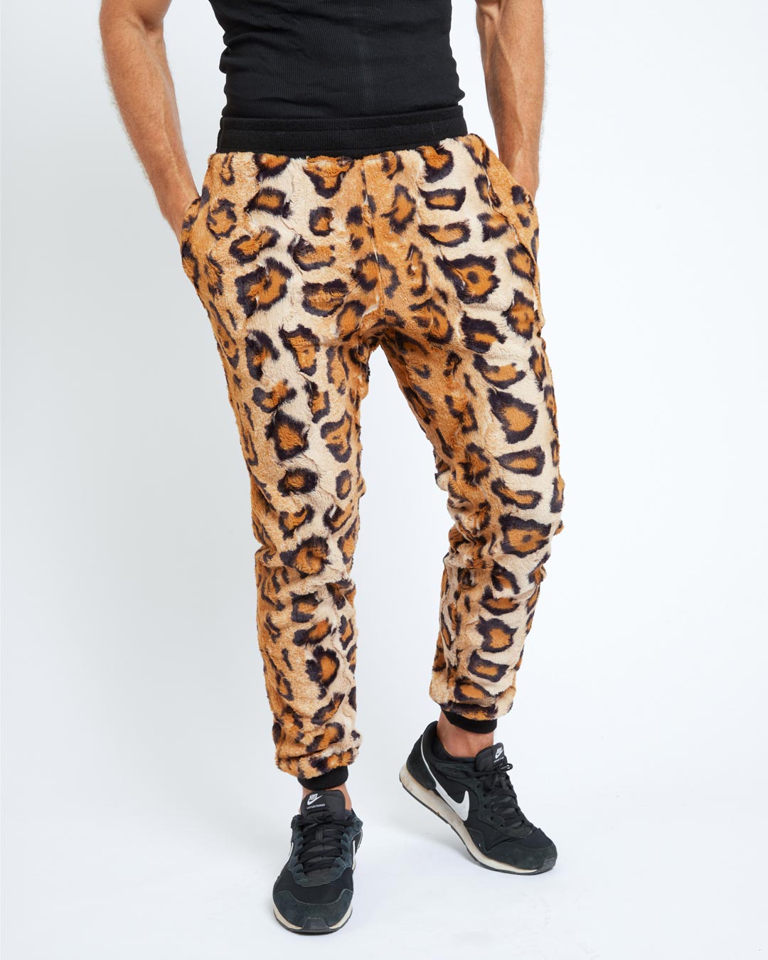 Men's Designer Sweatpants | Tan Cheetah