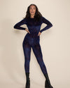 Indigo Feline Burnout Velvet Full Bodysuit | Women's