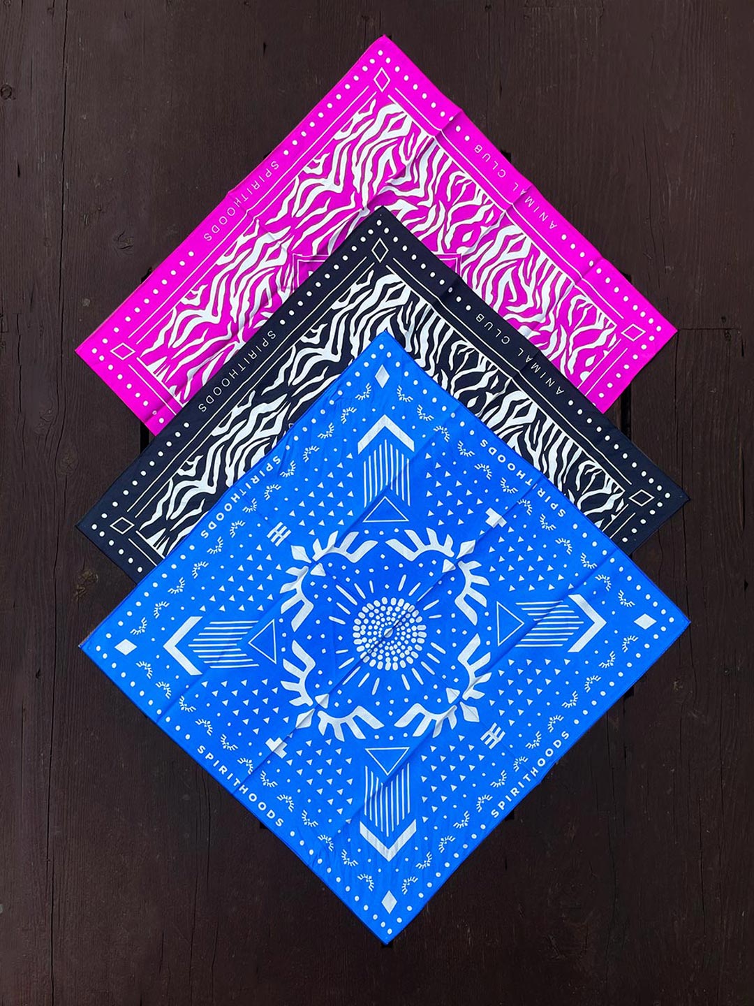 King Cheetah Blue/Pink/Black Bandanas - SpiritHoods