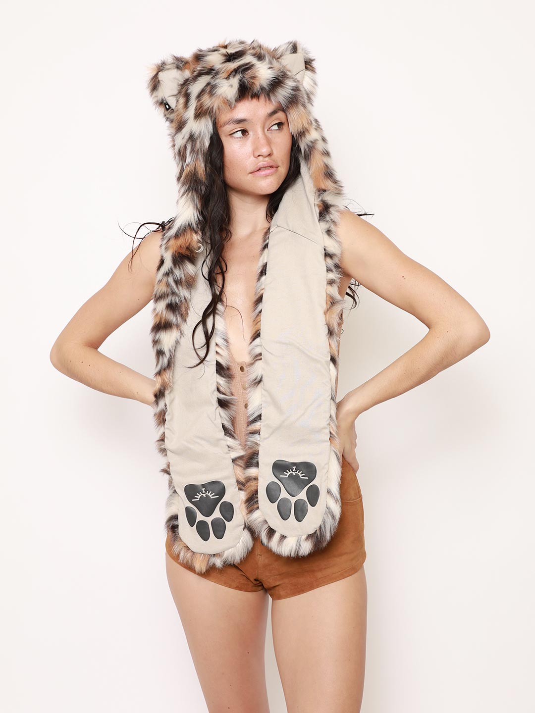 Clouded Leopard Faux Fur Hood | Women's - SpiritHoods