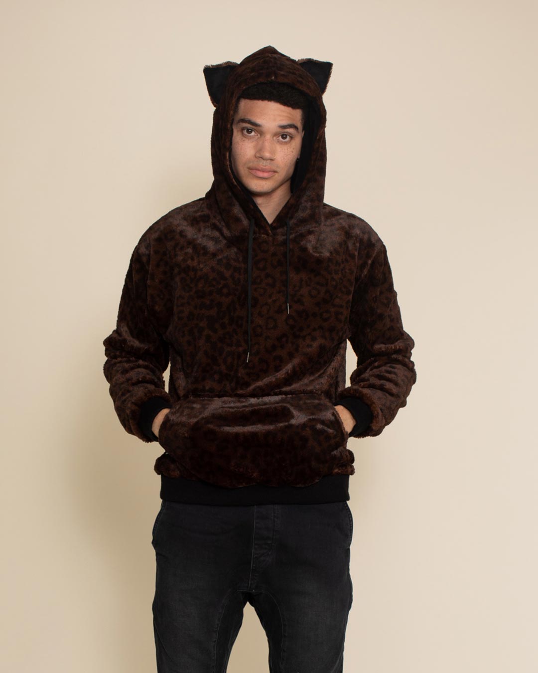 Mahogany Jaguar Classic ULTRA SOFT Faux Fur Hoodie | Men's