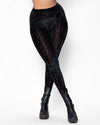 Women's Velvet Leggings | Black Leopard