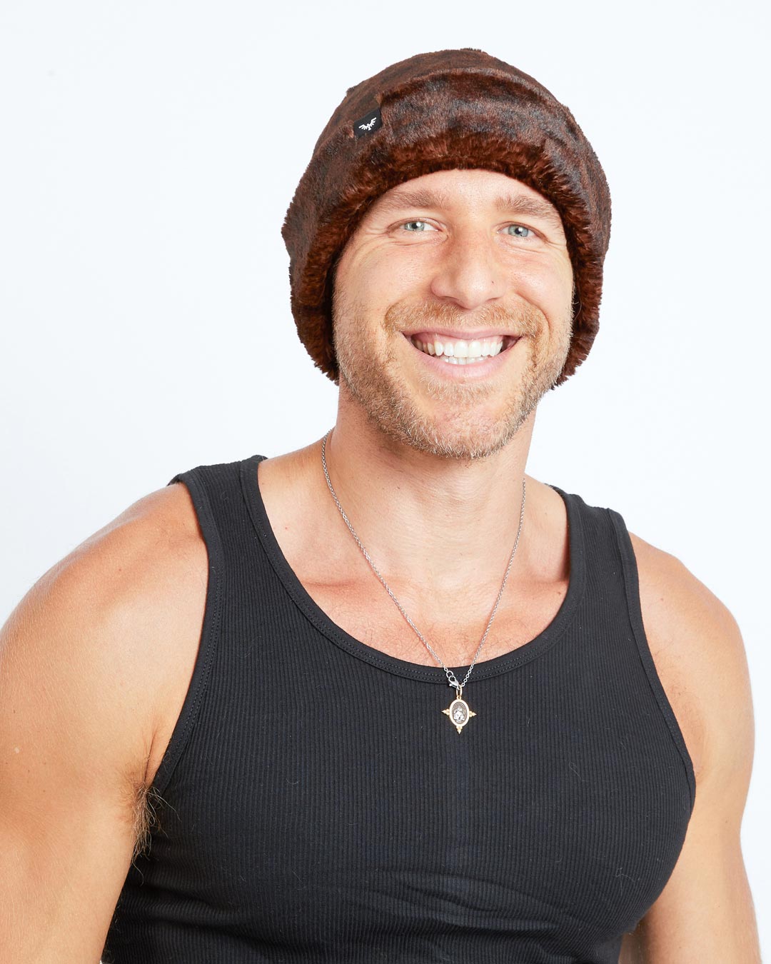 Mahogany Jaguar Faux Fur Beanie | Men's