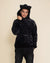 Classic Men's Fur Hoodie | Slate Black Leopard