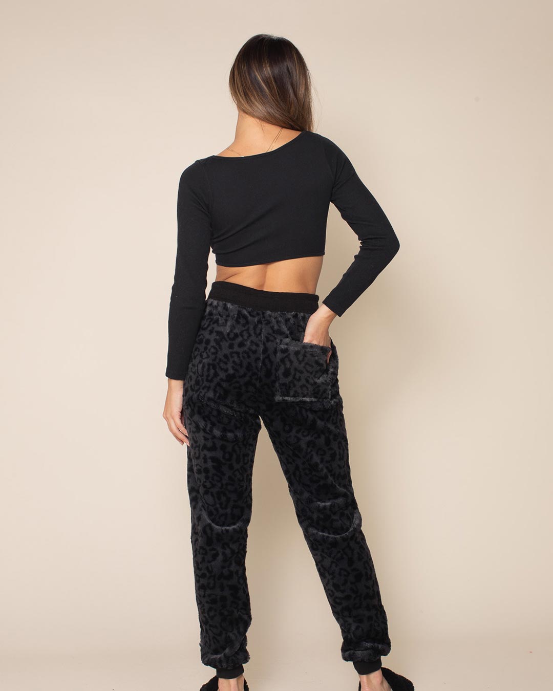 Women's Lounge Pants | Slate Black Leopard