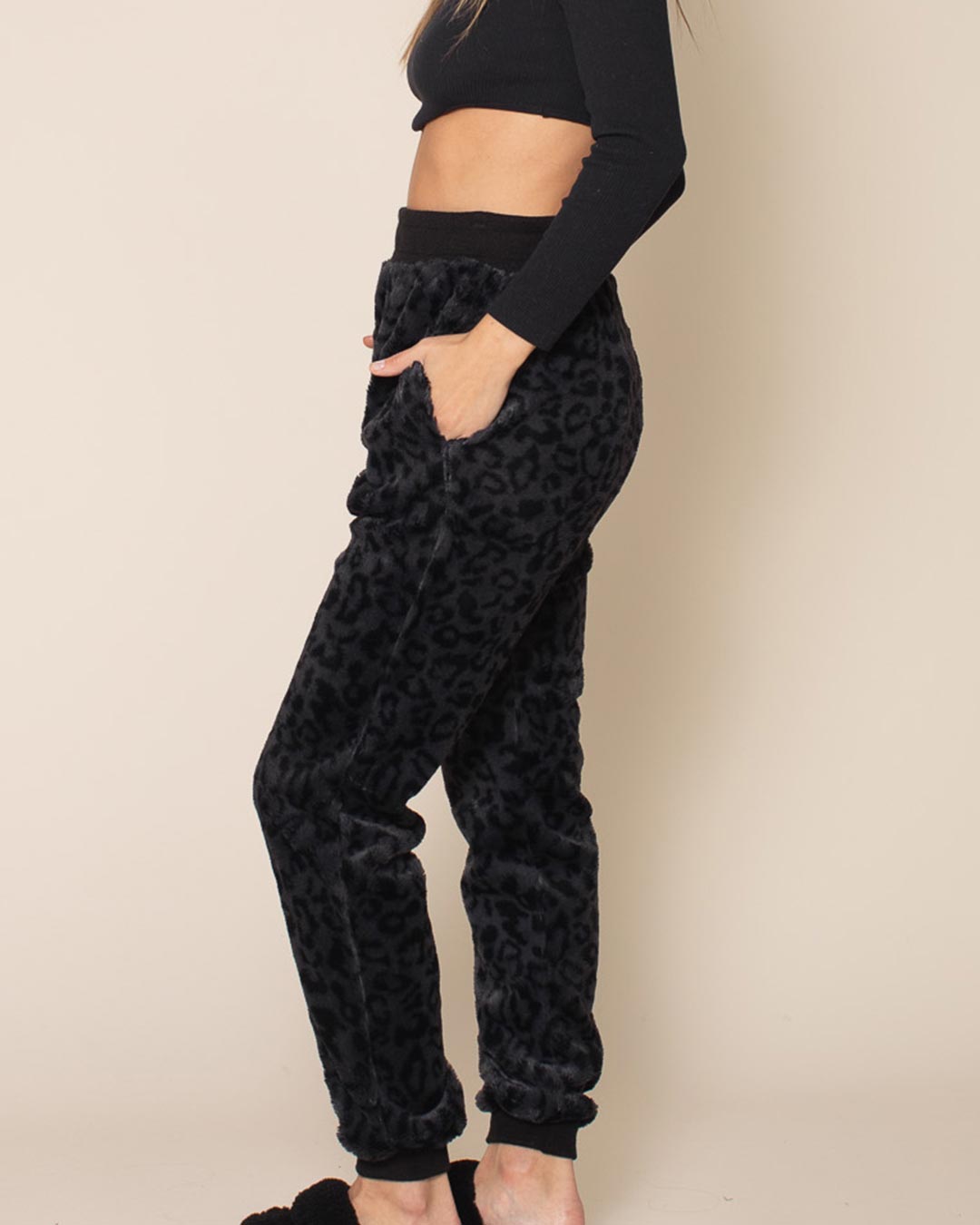 Women's Lounge Pants | Slate Black Leopard