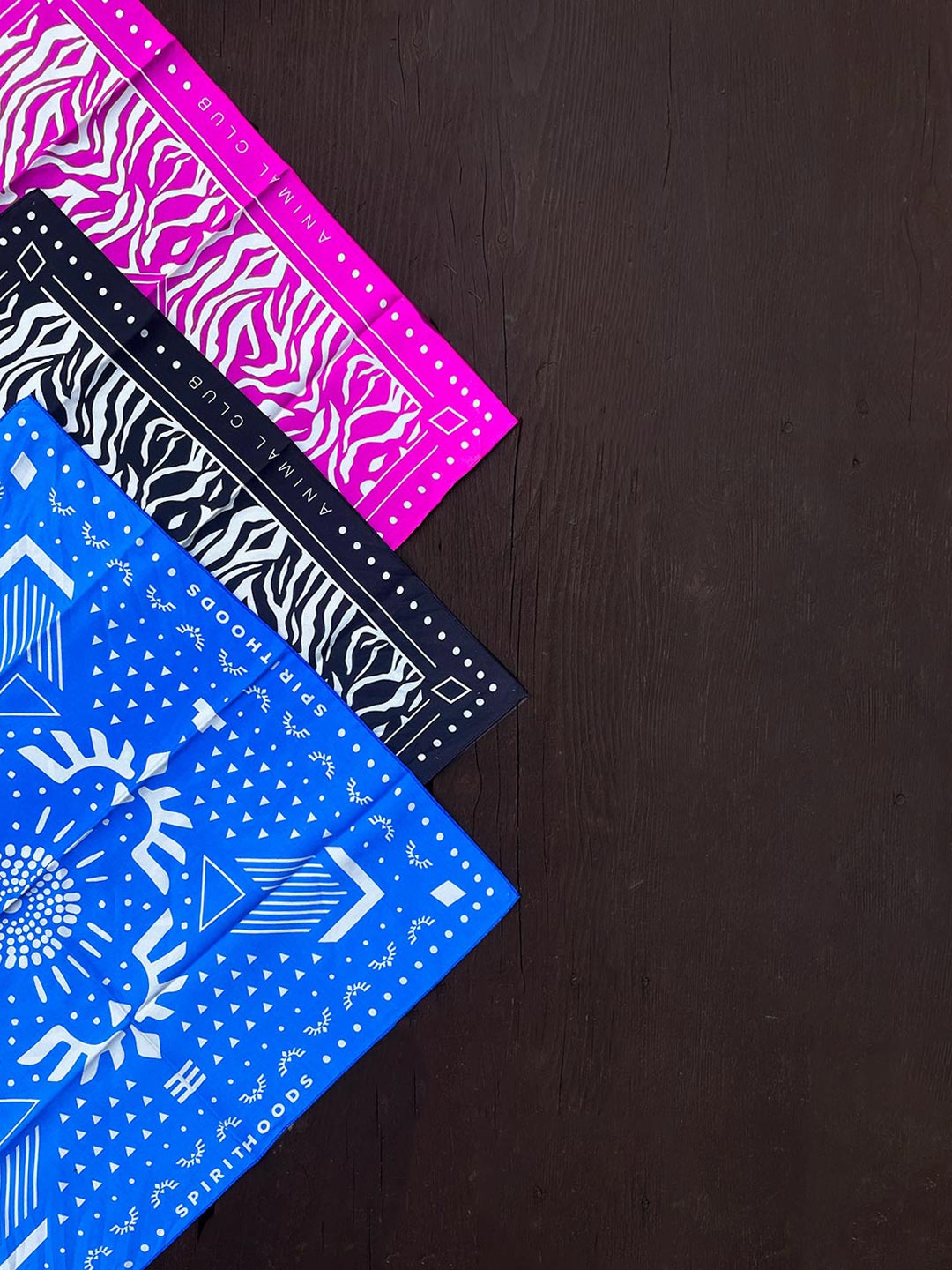 King Cheetah Design Blue/Pink/Black Bandanas 