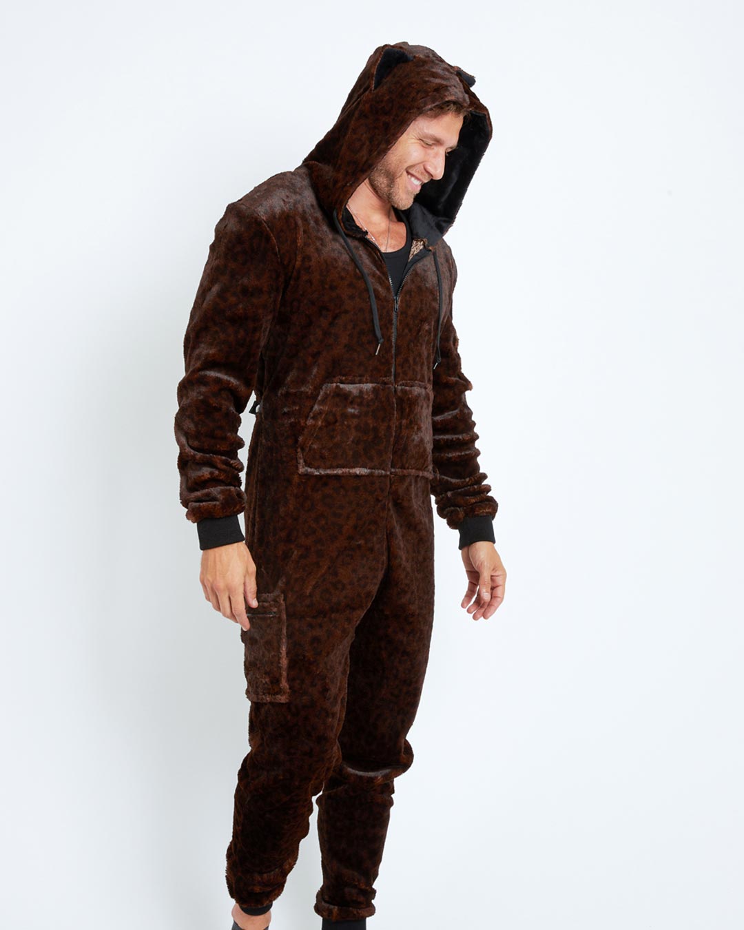 Mahogany Jaguar Classic Ultra Soft Faux Fur Onesie | Men's