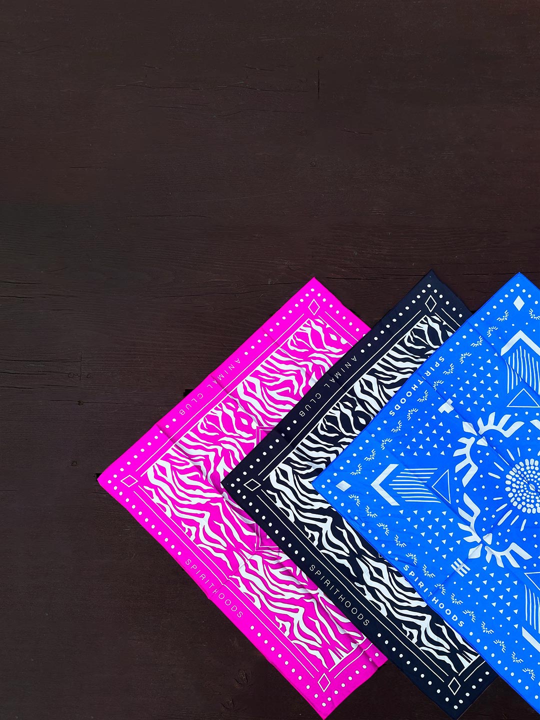 Washable King Cheetah Blue/Pink/Black Bandanas 