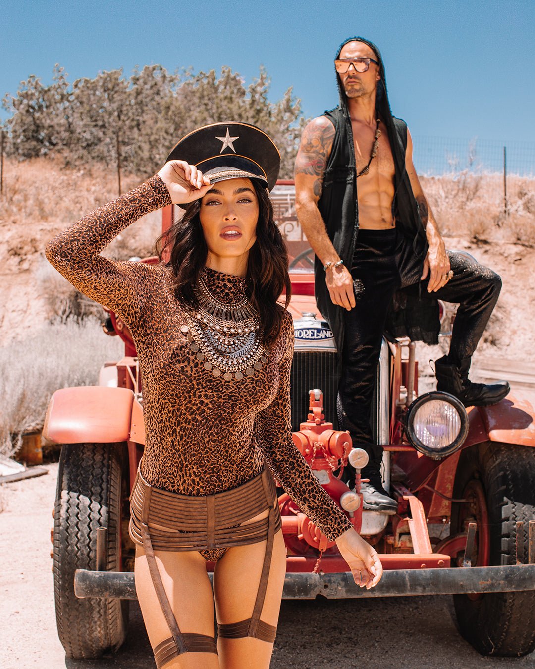 Women's Metallic Bodysuit | Bronze Cheetah