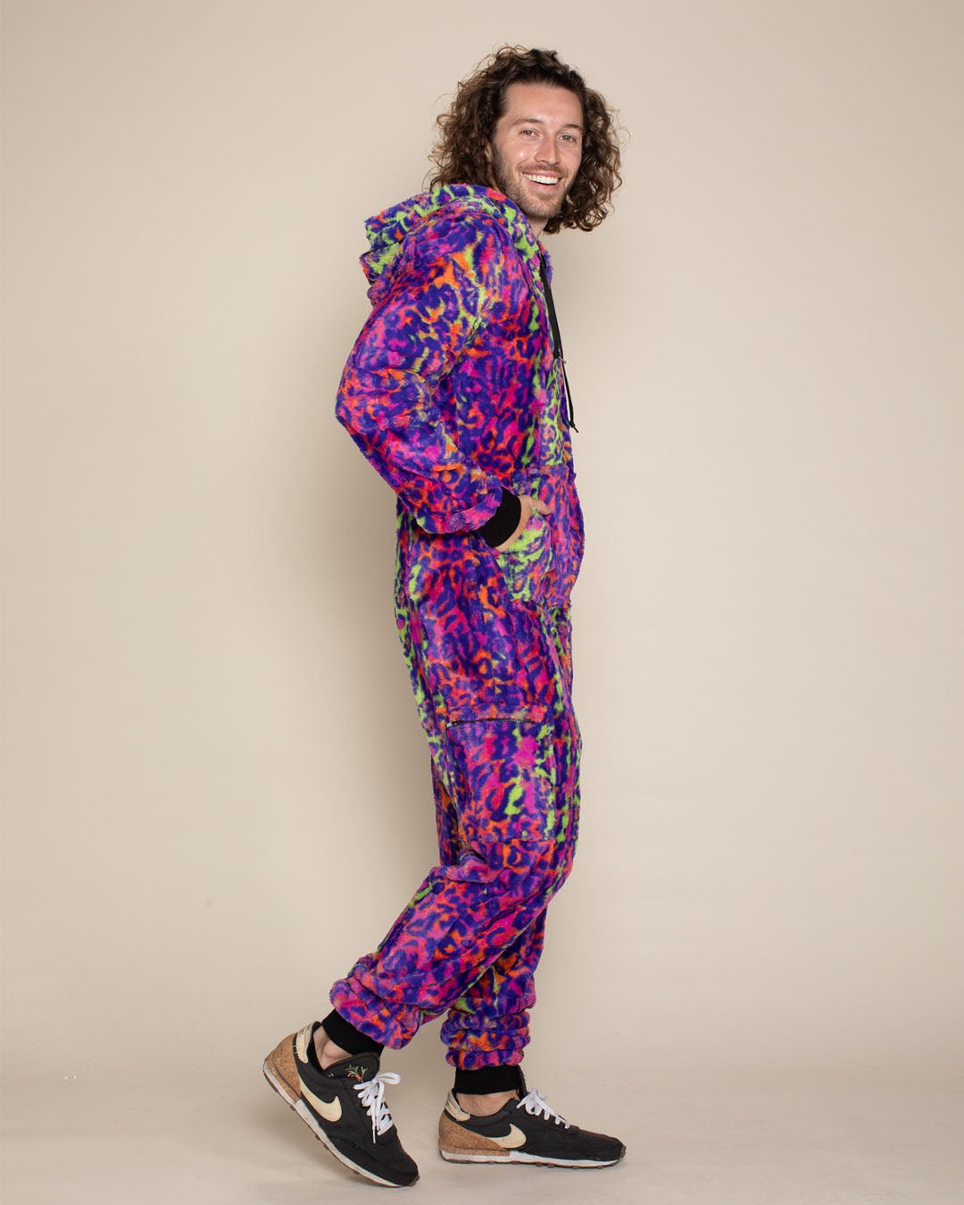 Neon Disco Cat Classic ULTRA SOFT Faux Fur Onesie | Men's