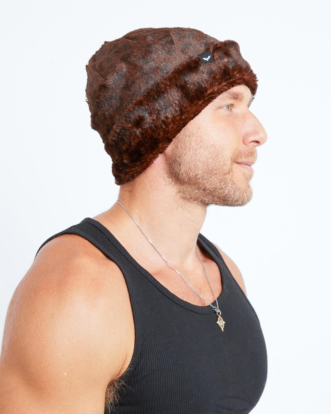 Mahogany Jaguar Faux Fur Beanie | Men&#39;s