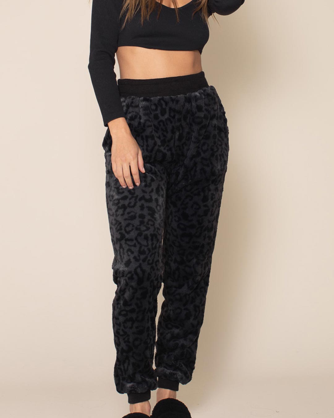 Women's Lounge Pants | Slate Black Leopard