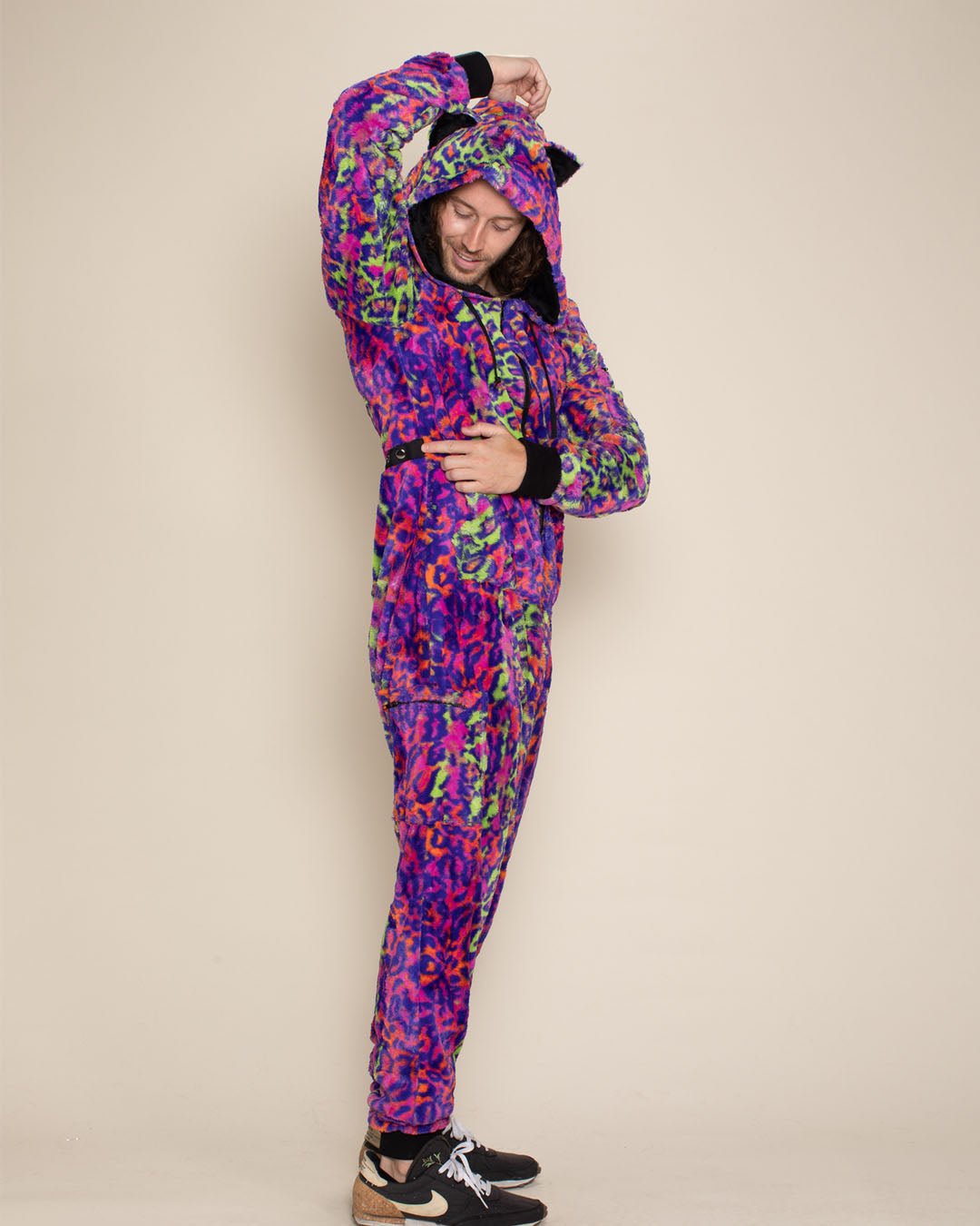 Neon Disco Cat Classic ULTRA SOFT Faux Fur Onesie | Men's