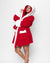 Hooded Women's Luxury Red Robe | Christmas Kitten