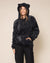 Classic Women's Fur Hoodie | Slate Black Leopard