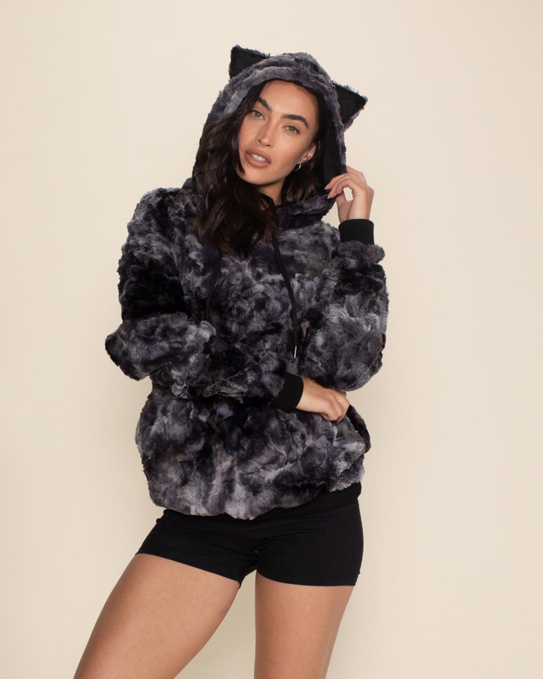 Furry hoodie womens online