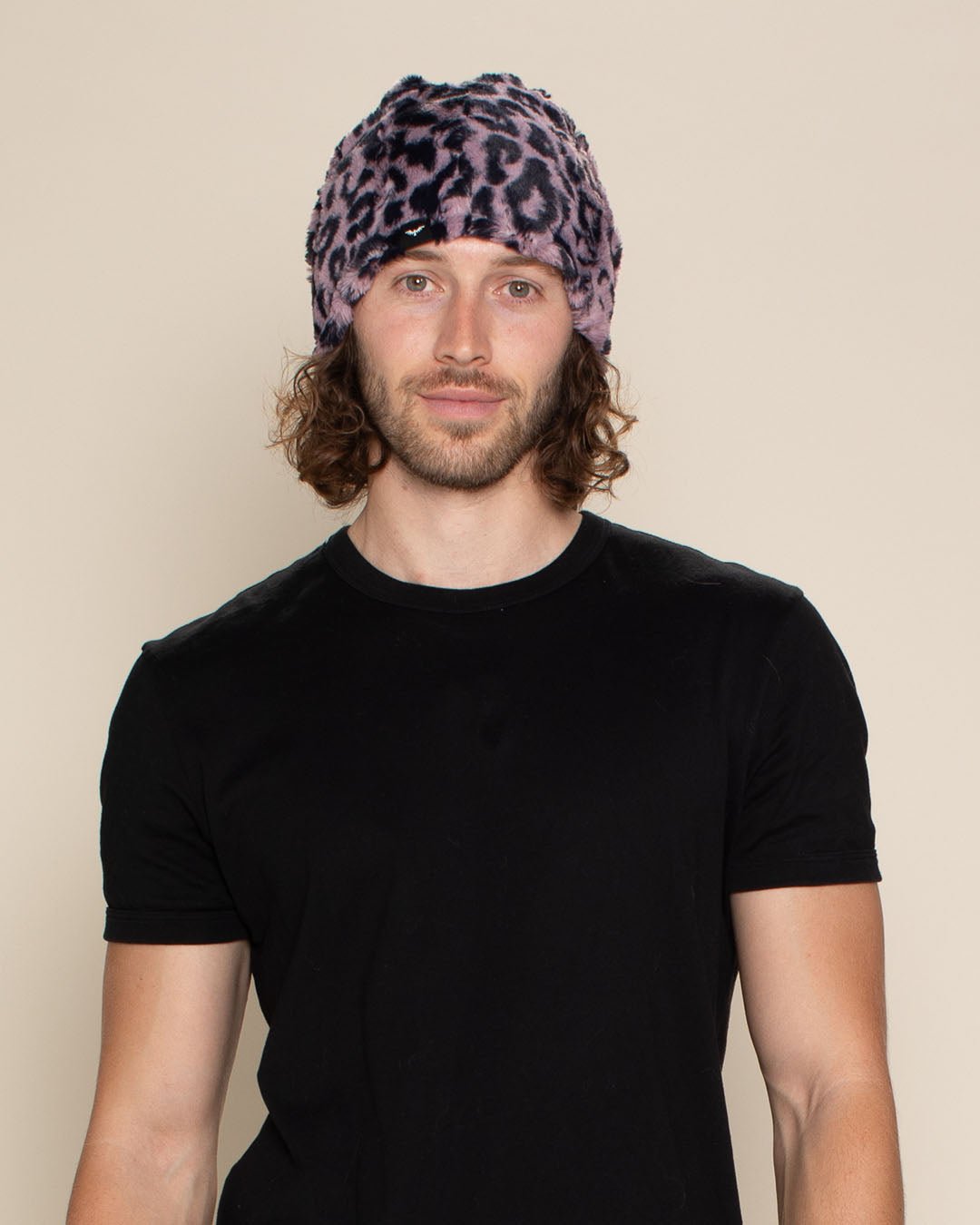 Lavender Leopard Faux Fur Beanie | Men&#39;s