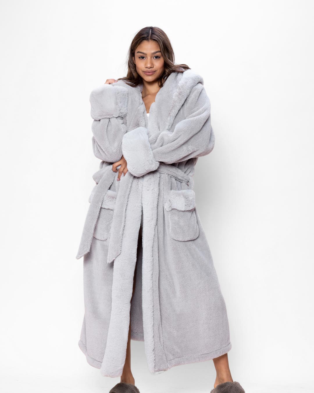 Classic Women's Luxury Grey Robe | Silver Fox