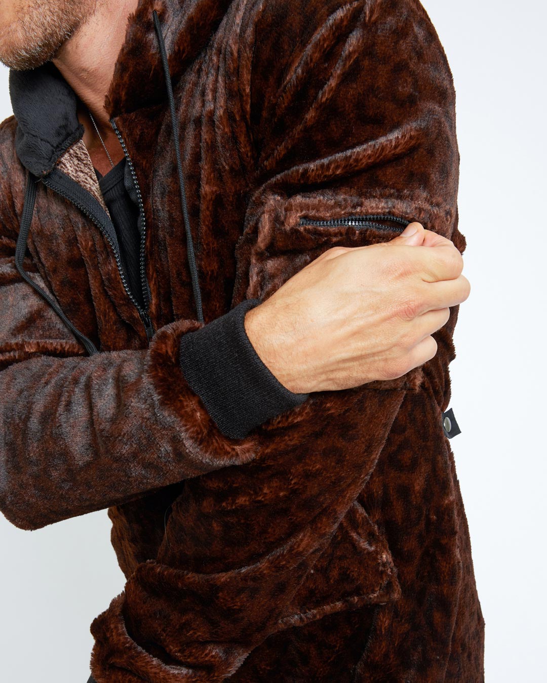 Mahogany Jaguar Classic Ultra Soft Faux Fur Onesie | Men's