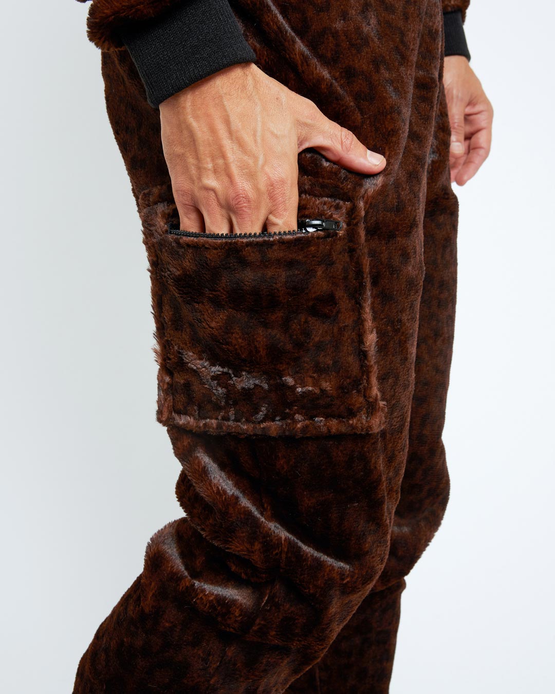 Mahogany Jaguar Classic Ultra Soft Faux Fur Onesie | Men's