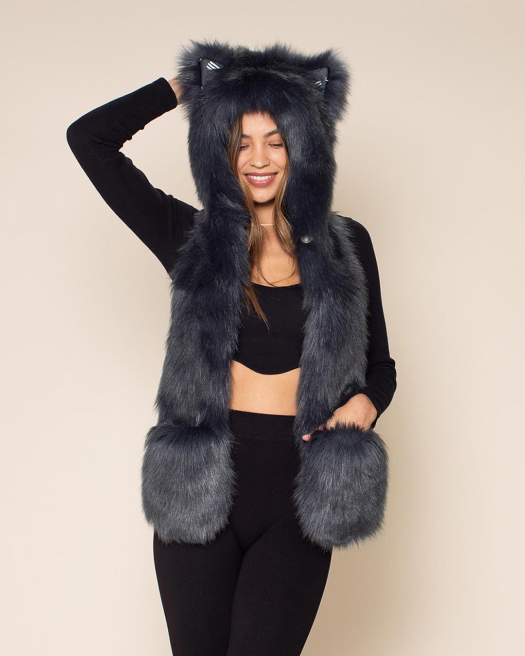 Moroccan Blue Wolf Collector Edition Faux Fur Hood | Women's