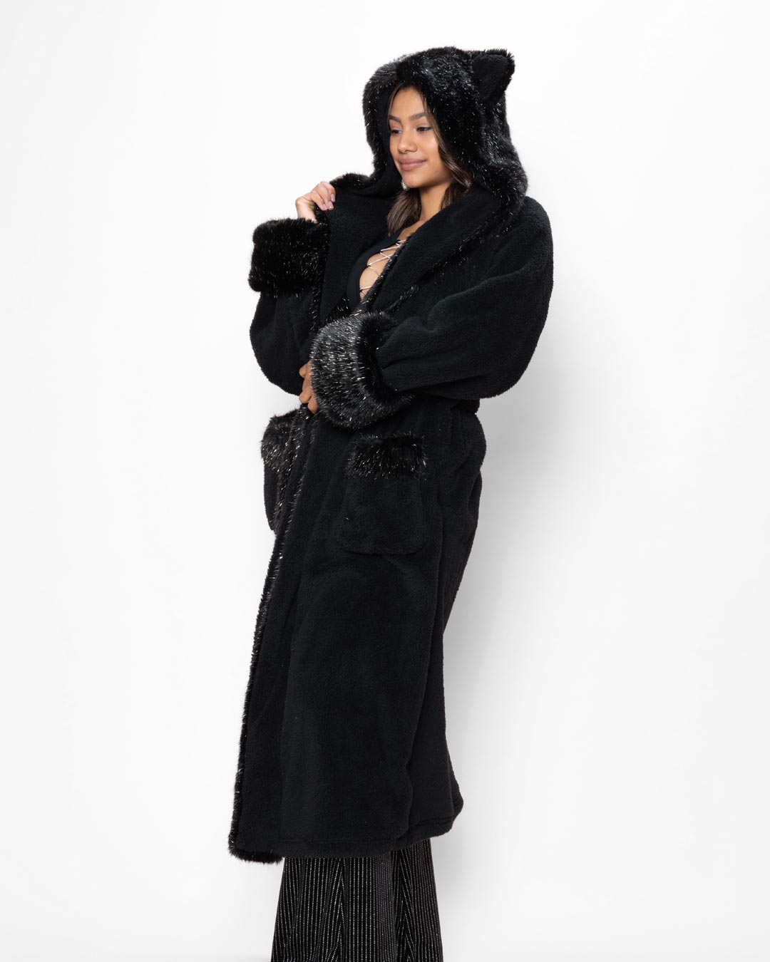 Classic Women's Luxury Black Robe | Black Panther