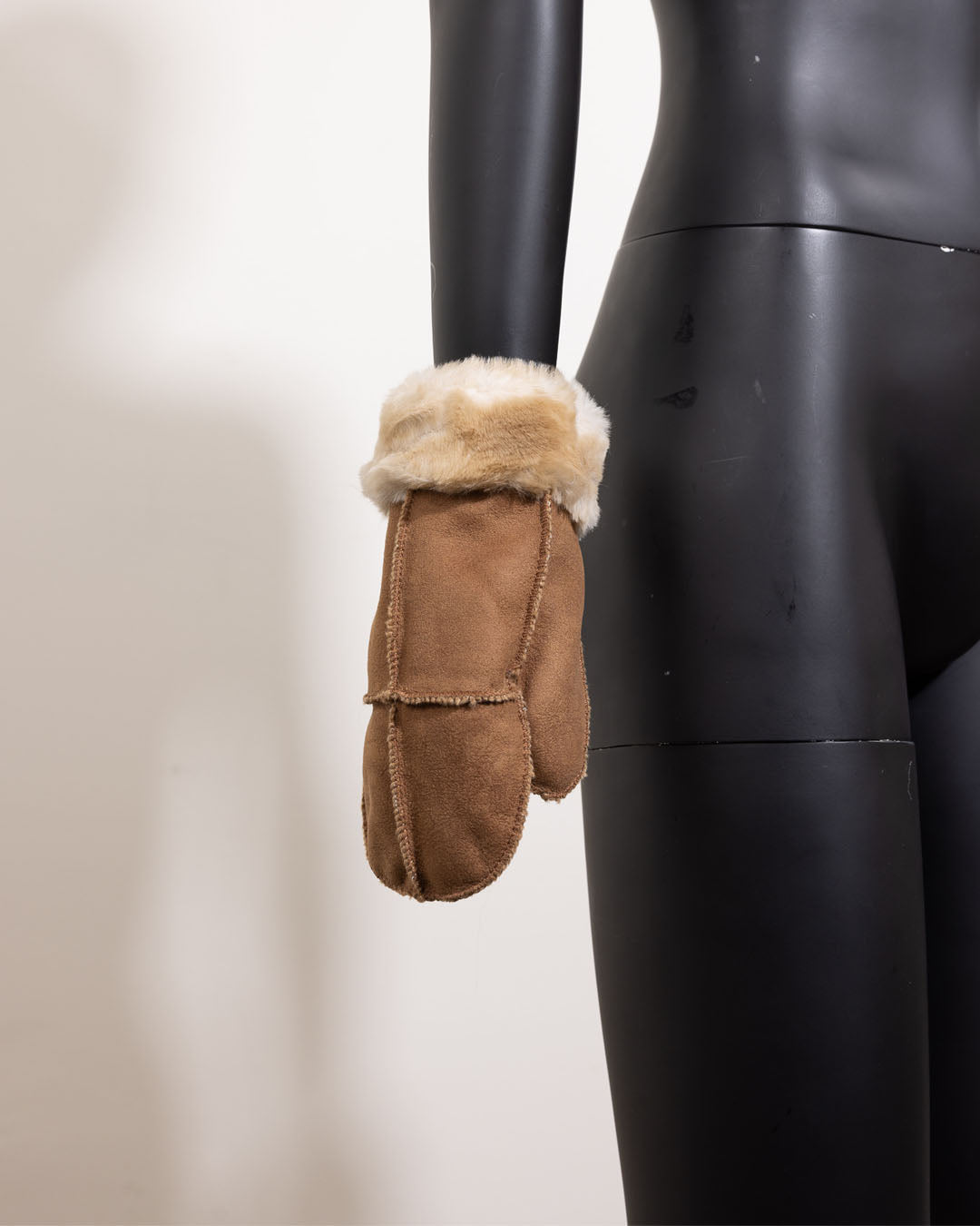 *Almost Purfect* Camel Faux Suede Mittens