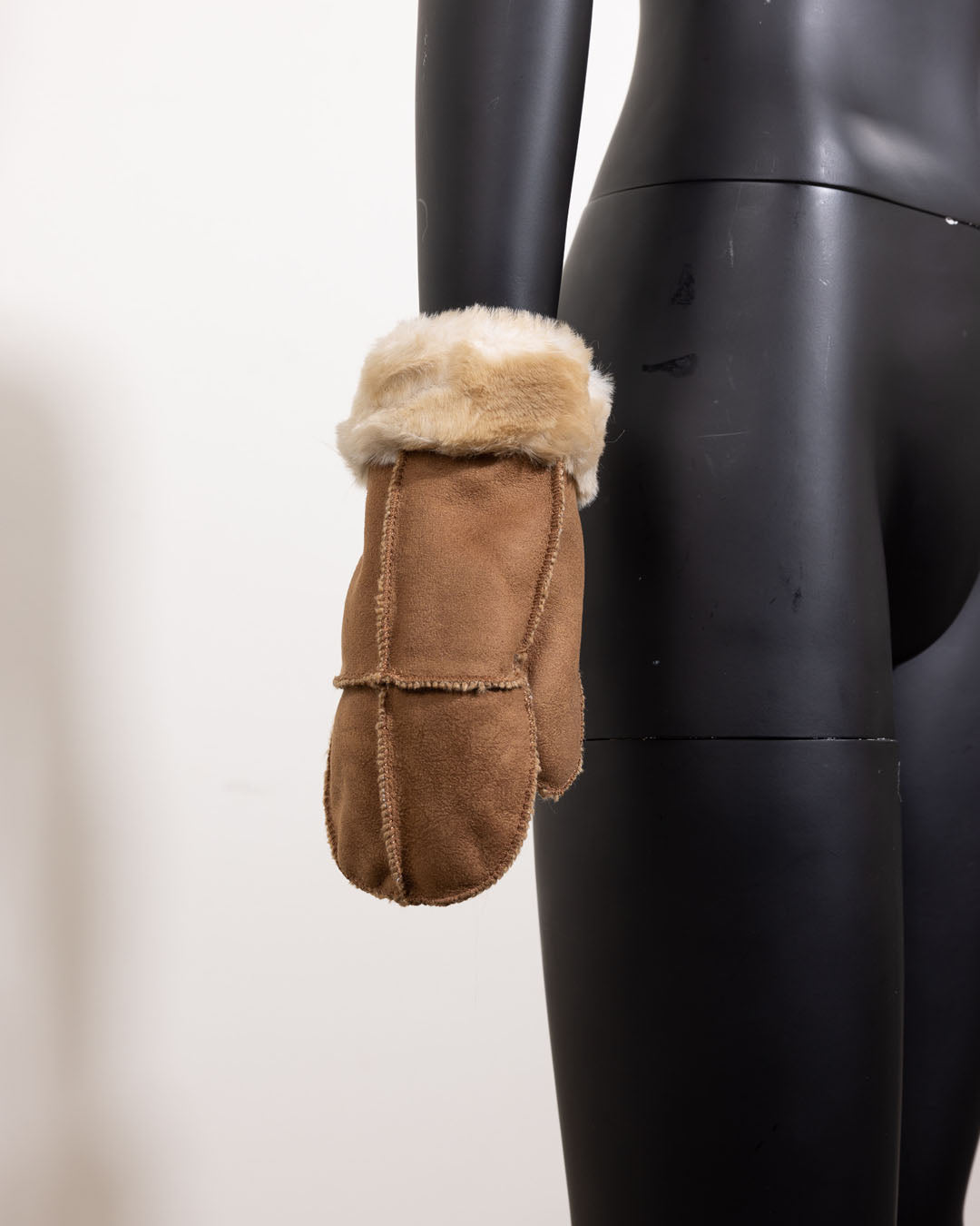 *Almost Purfect* Camel Faux Suede Mittens