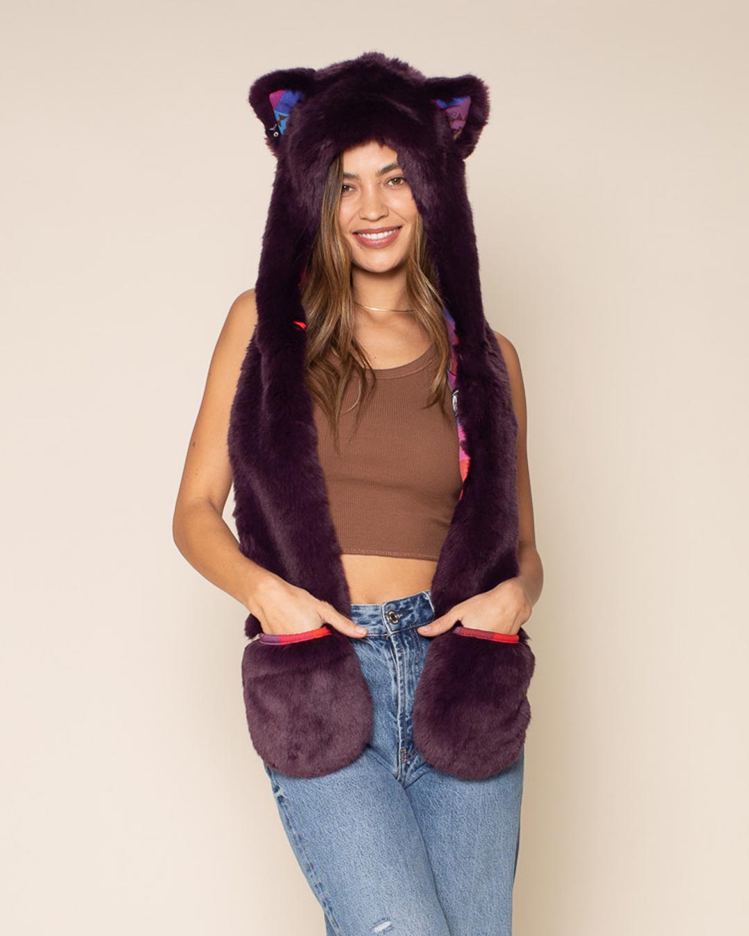 Tartan Kitty Luxe Collector Edition Faux Fur Hood | Women's