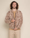 Men's Faux Fur Jacket | Tan Strawberry Leopard